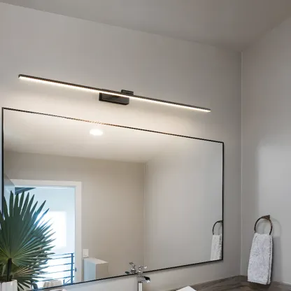 Minimalist Linear Metal Vanity Light 3-Gear Dimming for Bathroom Image - 4