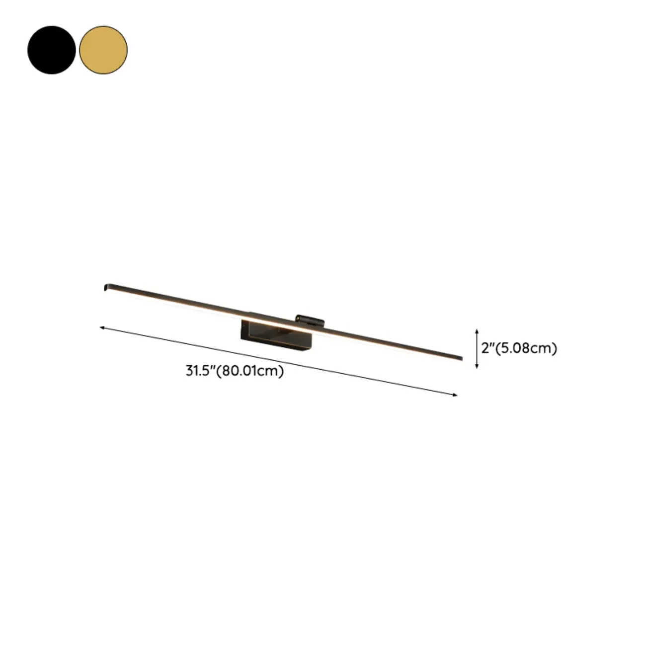 Minimalist Linear Metal Vanity Light 3-Gear Dimming for Bathroom Image - 22