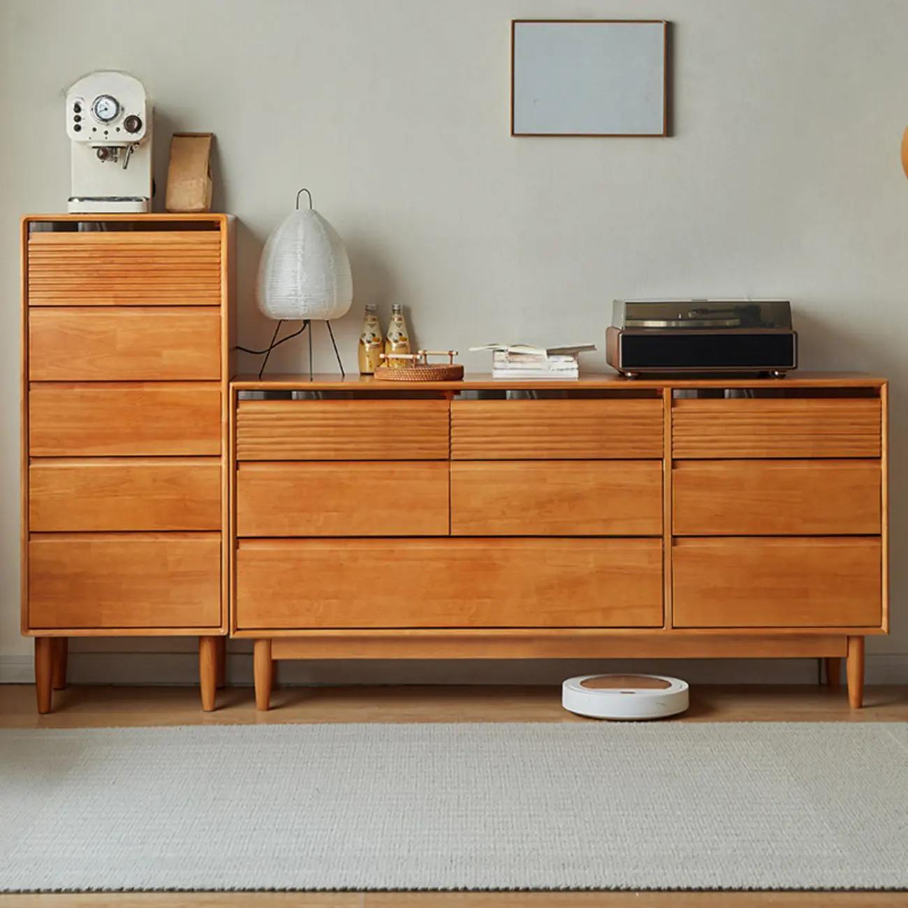 Narrow Wooden Cherry Wood Vertical Bachelor Chest Image - 2 | homeyfad