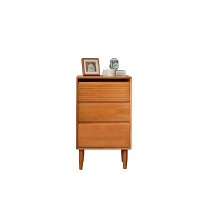 Narrow Wooden Cherry Wood Vertical Bachelor Chest Image - 7