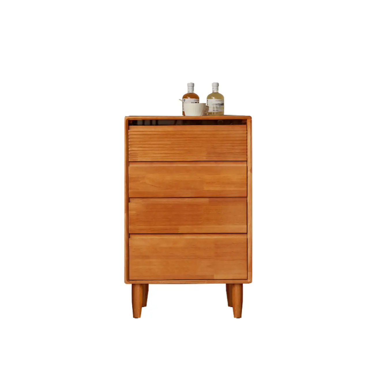 Narrow Wooden Cherry Wood Vertical Bachelor Chest Image - 9 | homeyfad
