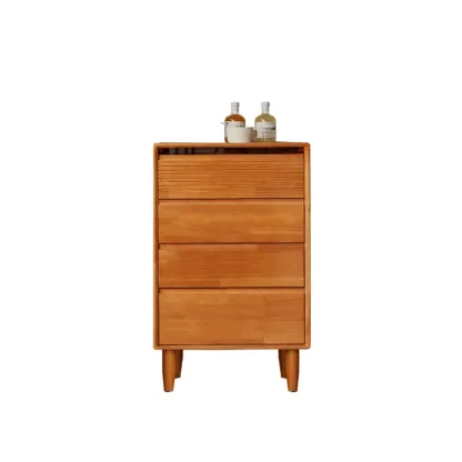 Narrow Wooden Cherry Wood Vertical Bachelor Chest Image - 9