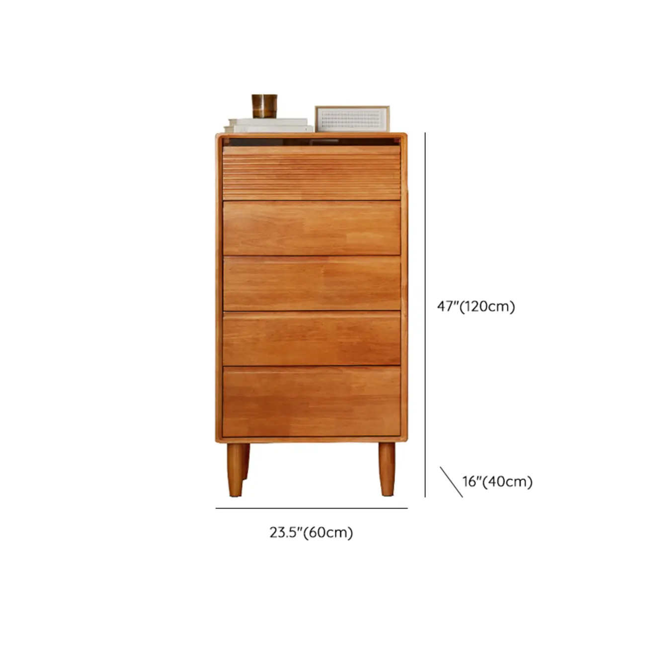 Narrow Wooden Cherry Wood Vertical Bachelor Chest Image - 14 | homeyfad