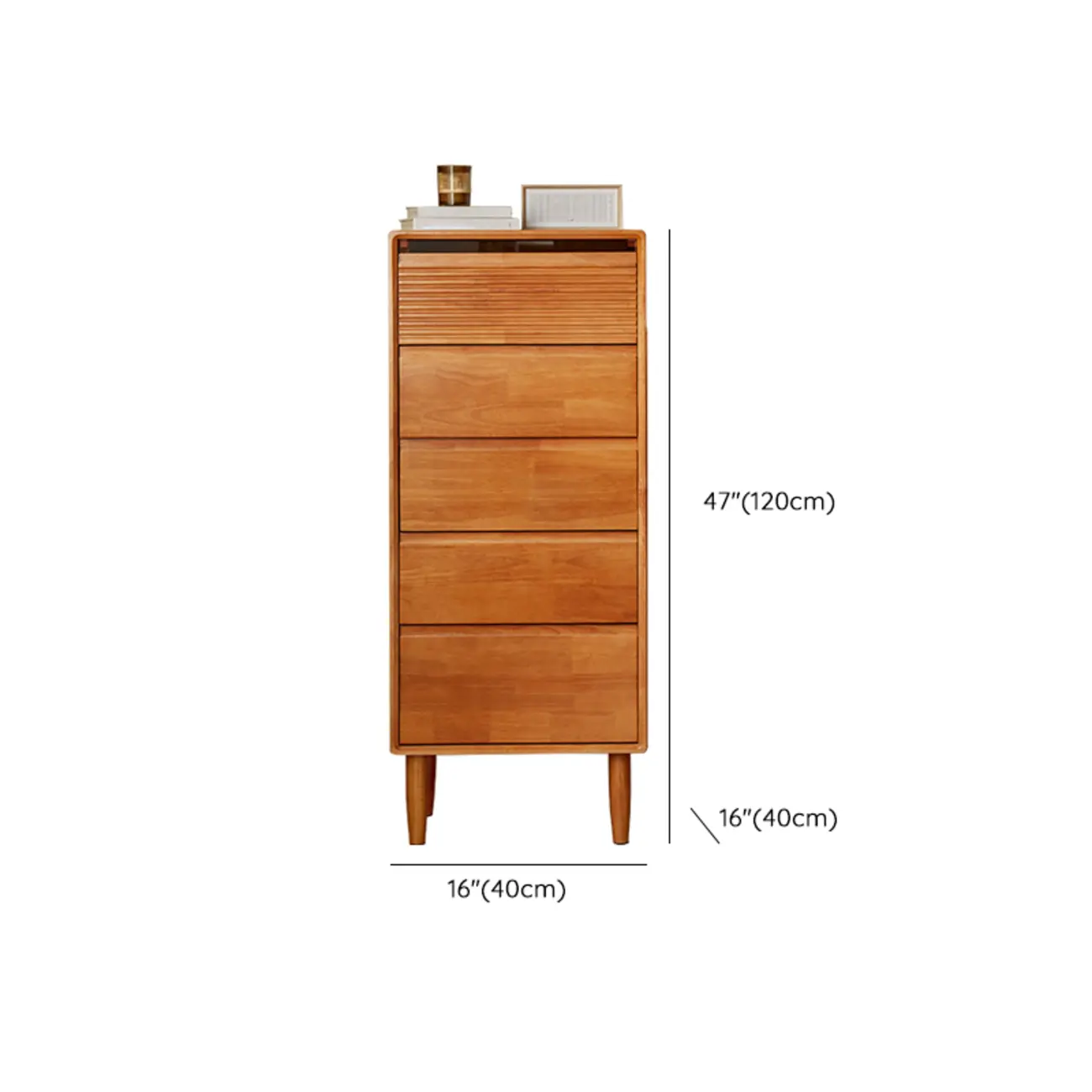 Narrow Wooden Cherry Wood Vertical Bachelor Chest Image - 16 | homeyfad