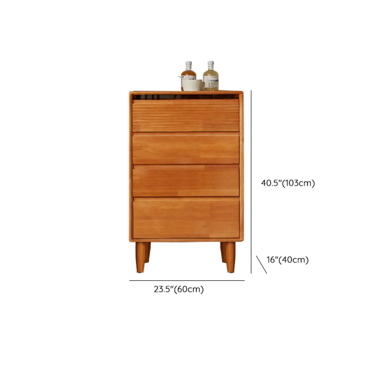 Narrow Wooden Cherry Wood Vertical Bachelor Chest Image - 17 | homeyfad