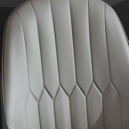 Glam Faux Leather Curved Back Armrest Dining Chair Image - 16