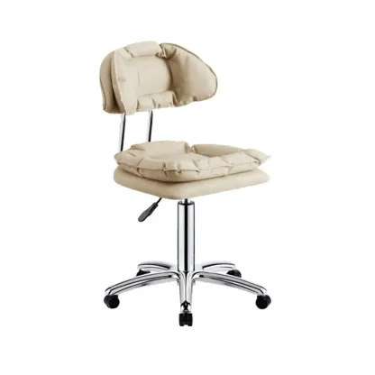 Modern Square Faux Leather Adjustable Swivel Bar Stools Image - 9