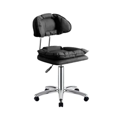 Modern Square Faux Leather Adjustable Swivel Bar Stools Image - 11