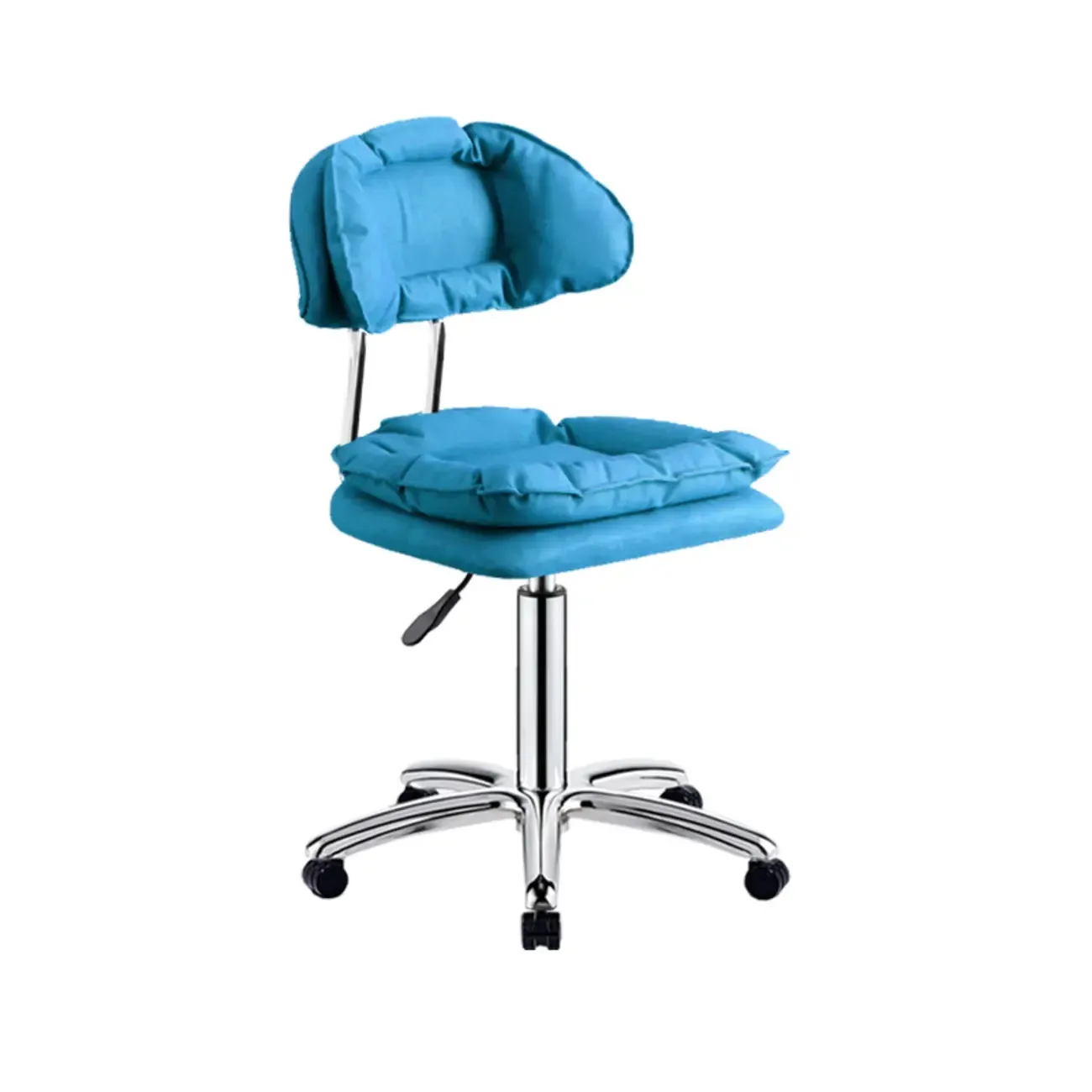 Modern Square Faux Leather Adjustable Swivel Bar Stools Image - 12