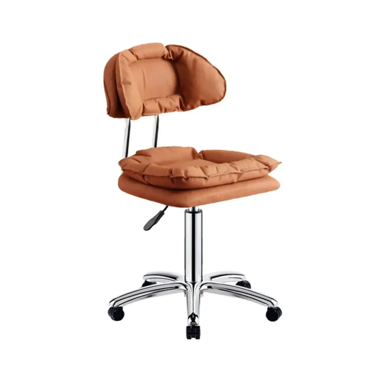 Modern Square Faux Leather Adjustable Swivel Bar Stools Image - 13