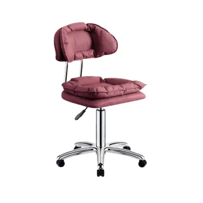 Modern Square Faux Leather Adjustable Swivel Bar Stools Image - 14