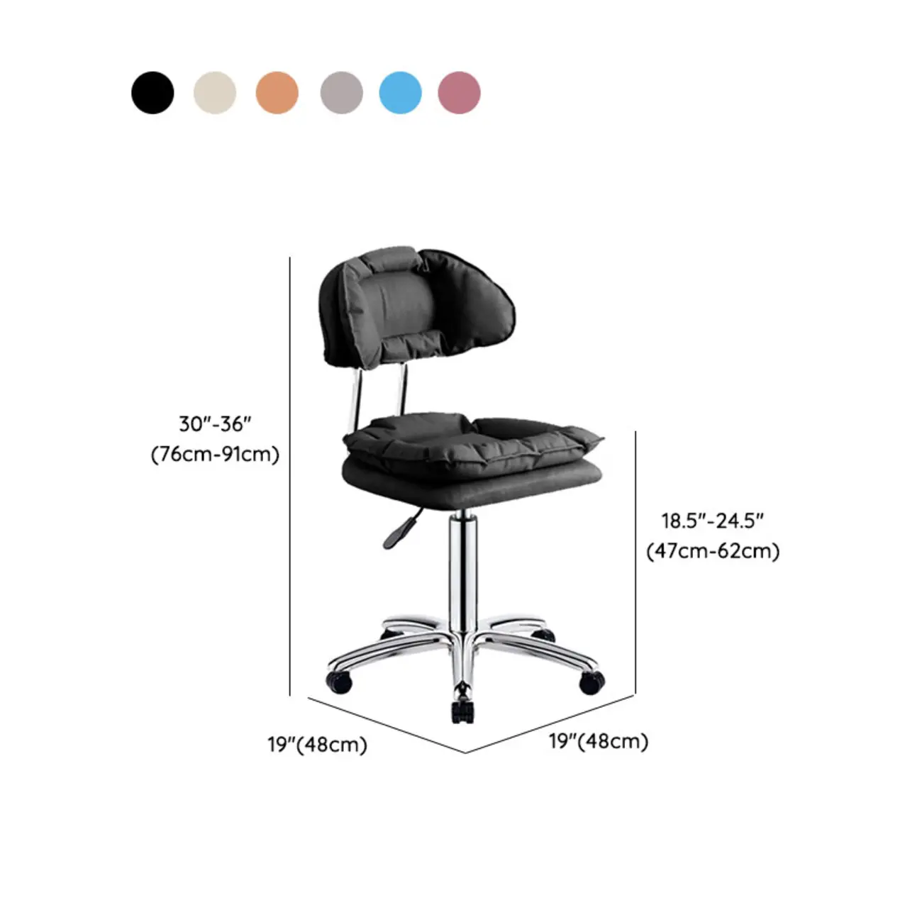 Modern Square Faux Leather Adjustable Swivel Bar Stools Image - 21 | homeyfad