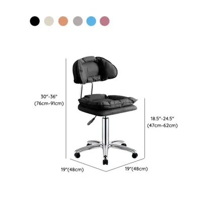 Modern Square Faux Leather Adjustable Swivel Bar Stools Image - 21