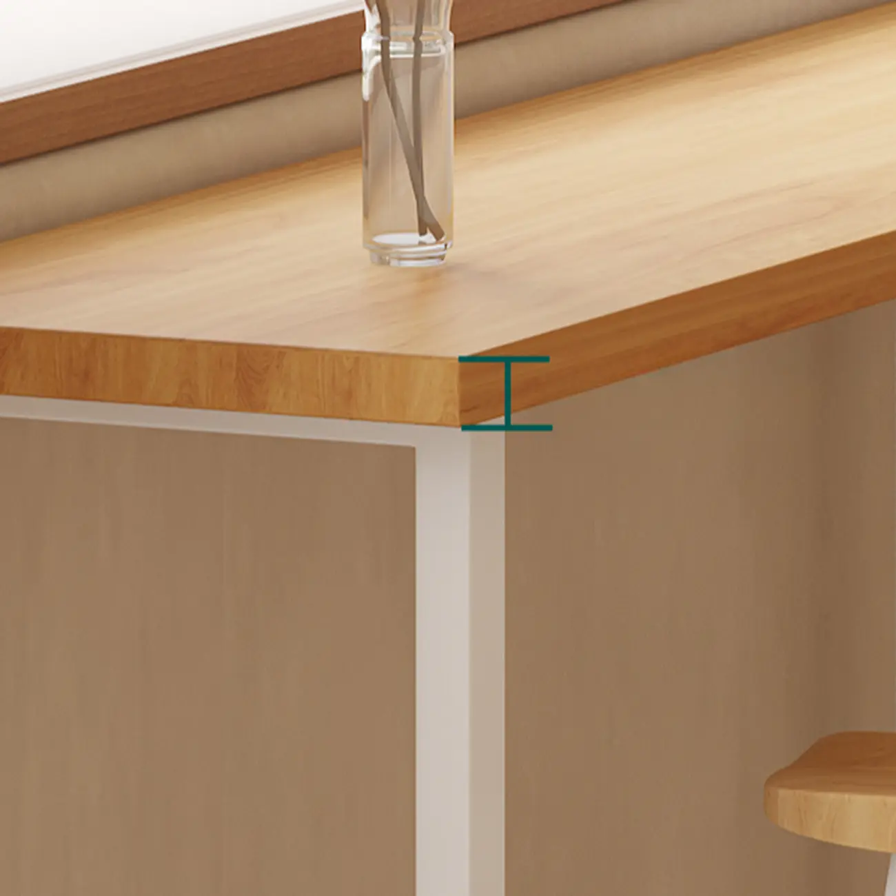 Natural Wooden Top Bar Table Metal Base with Footrest Image - 10 | homeyfad