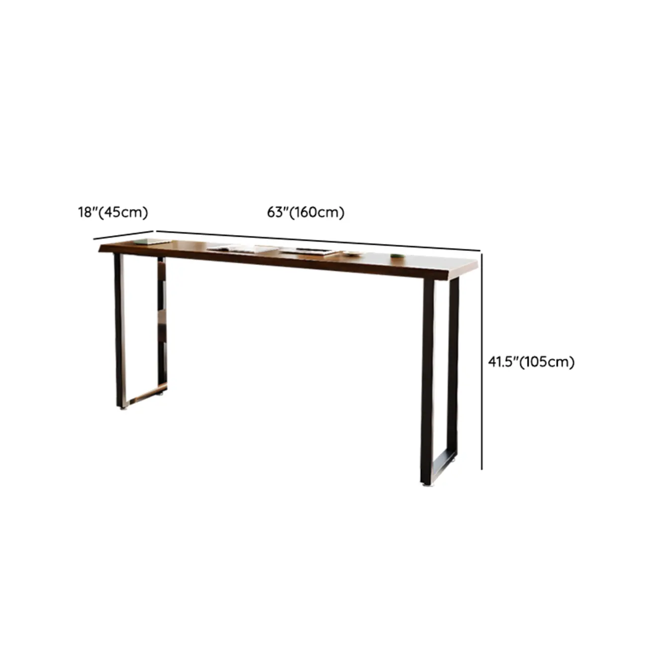 Rectangle Wooden Bar Height Table Metal Sled Base Image - 12 | homeyfad