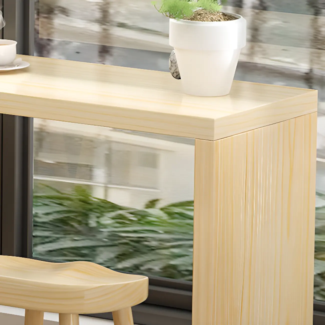 Scandinavian Solid Wood Pub Table Rectangle 4 Seats Image - 8 | homeyfad