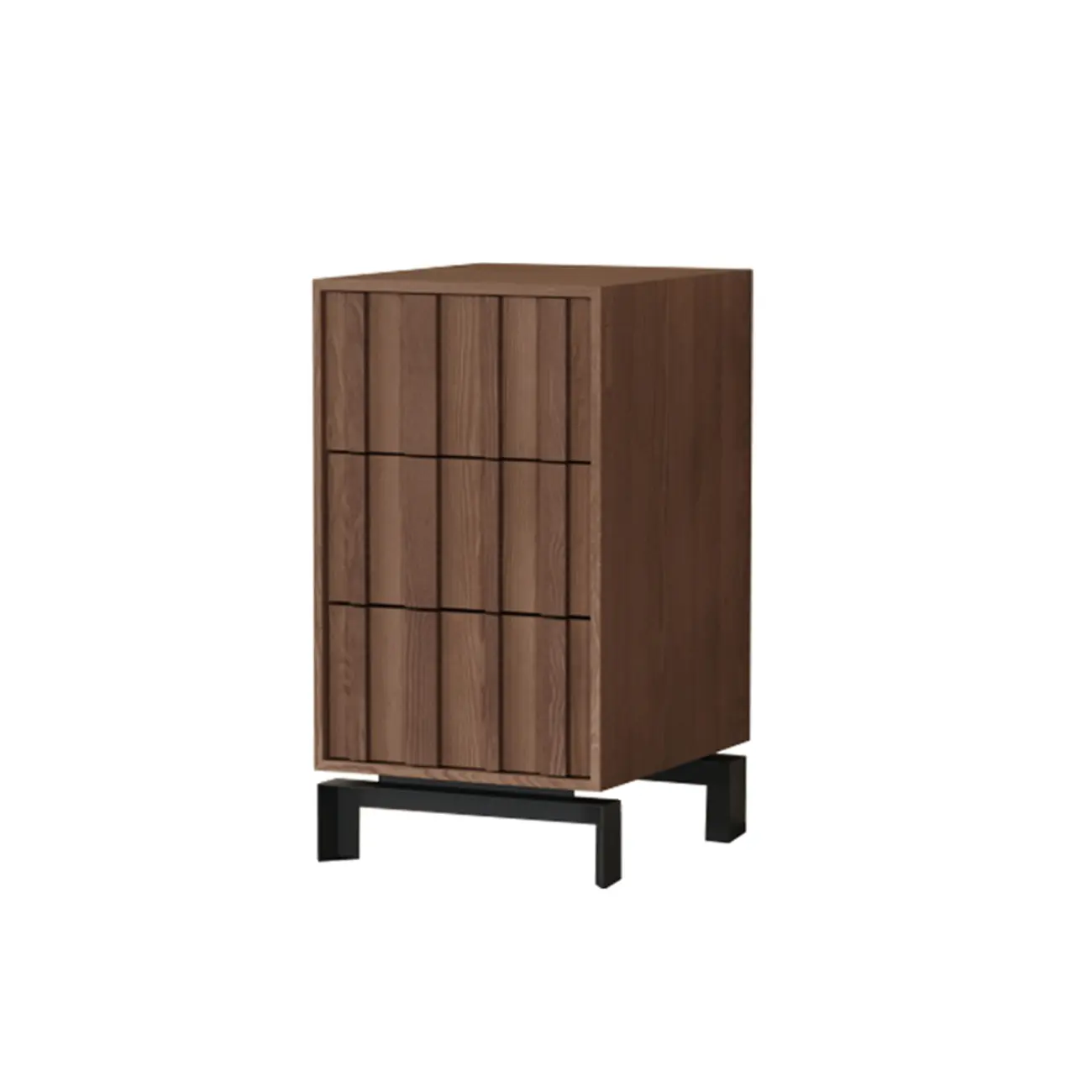 Mid-Century Modern Brown Wooden Waved Utility Storage Cabinet Image - 9 | homeyfad