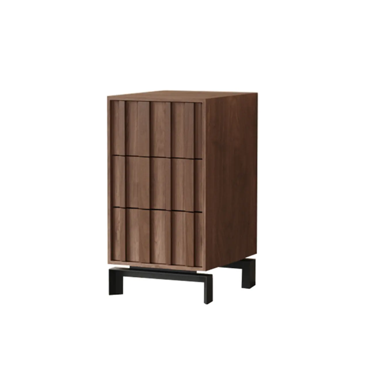 Mid-Century Modern Brown Wooden Waved Utility Storage Cabinet Image - 10 | homeyfad