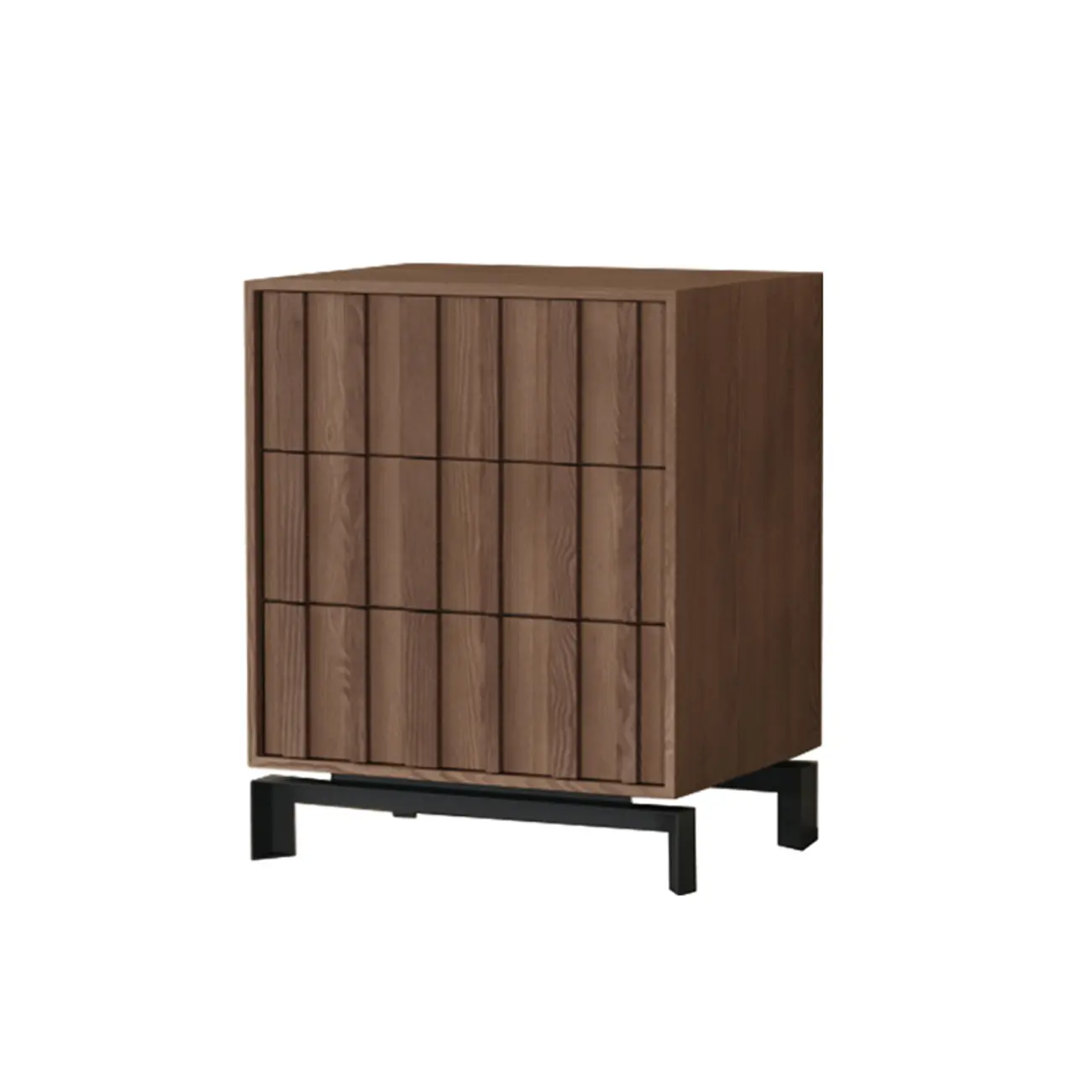 Mid-Century Modern Brown Wooden Waved Utility Storage Cabinet Image - 13 | homeyfad