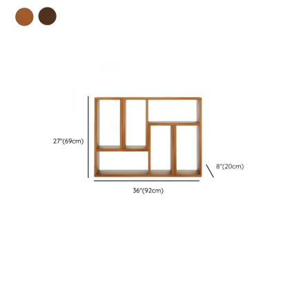 Rectangle Wooden Open Back Geometric Bookcase #size