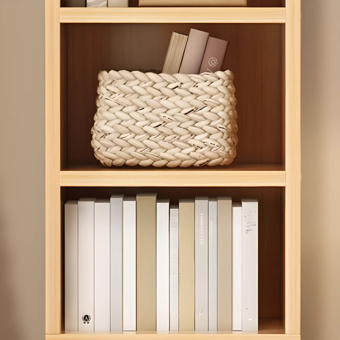 Scandinavian Oak Rectangle 5-Shelf Wood Bookcase Image - 10 | homeyfad