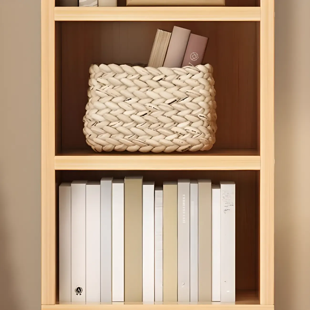 Scandinavian Oak Rectangle 5-Shelf Wood Bookcase Image - 10