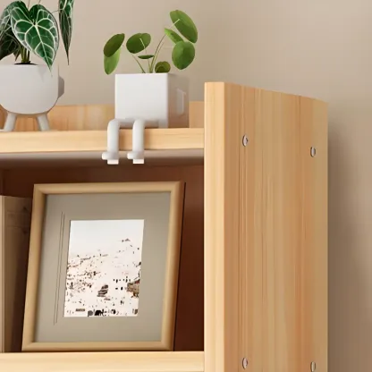 Scandinavian Oak Rectangle 5-Shelf Wood Bookcase Image - 11