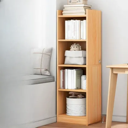 Scandinavian Oak Rectangle 5-Shelf Wood Bookcase Image - 30