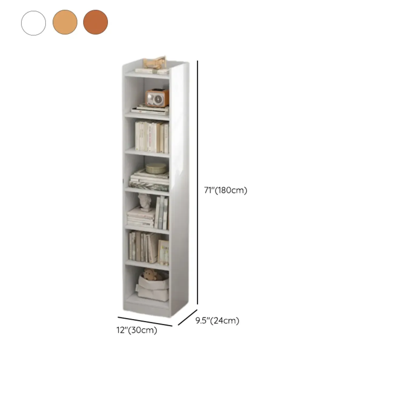 Scandinavian Oak Rectangle 5-Shelf Wood Bookcase Image - 34