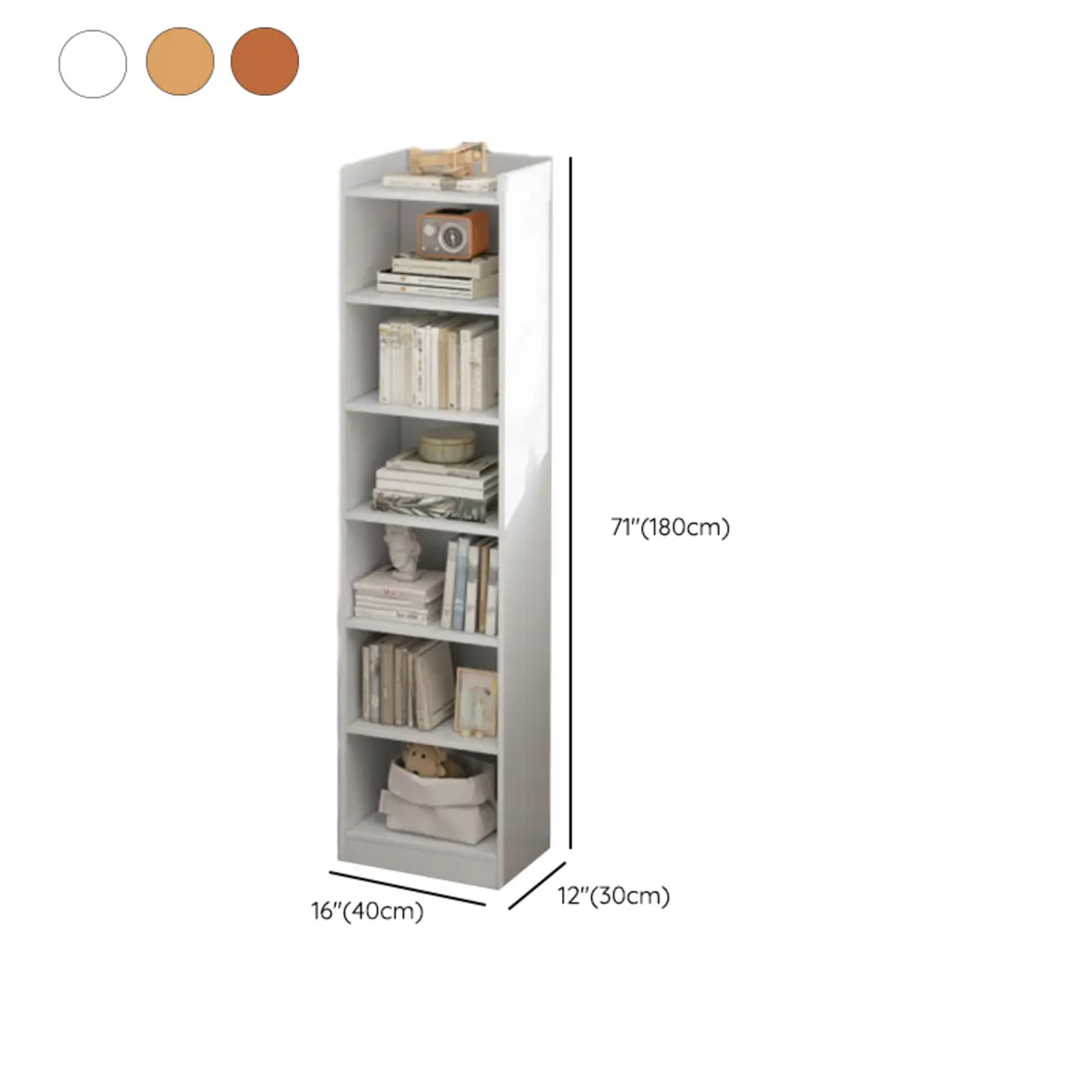 Scandinavian Oak Rectangle 5-Shelf Wood Bookcase Image - 38 | homeyfad