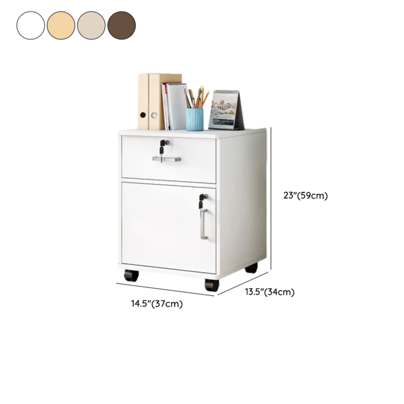 Modern Wooden Mobile Vertical Filing Cabinet for Home Office Image - 42 | homeyfad