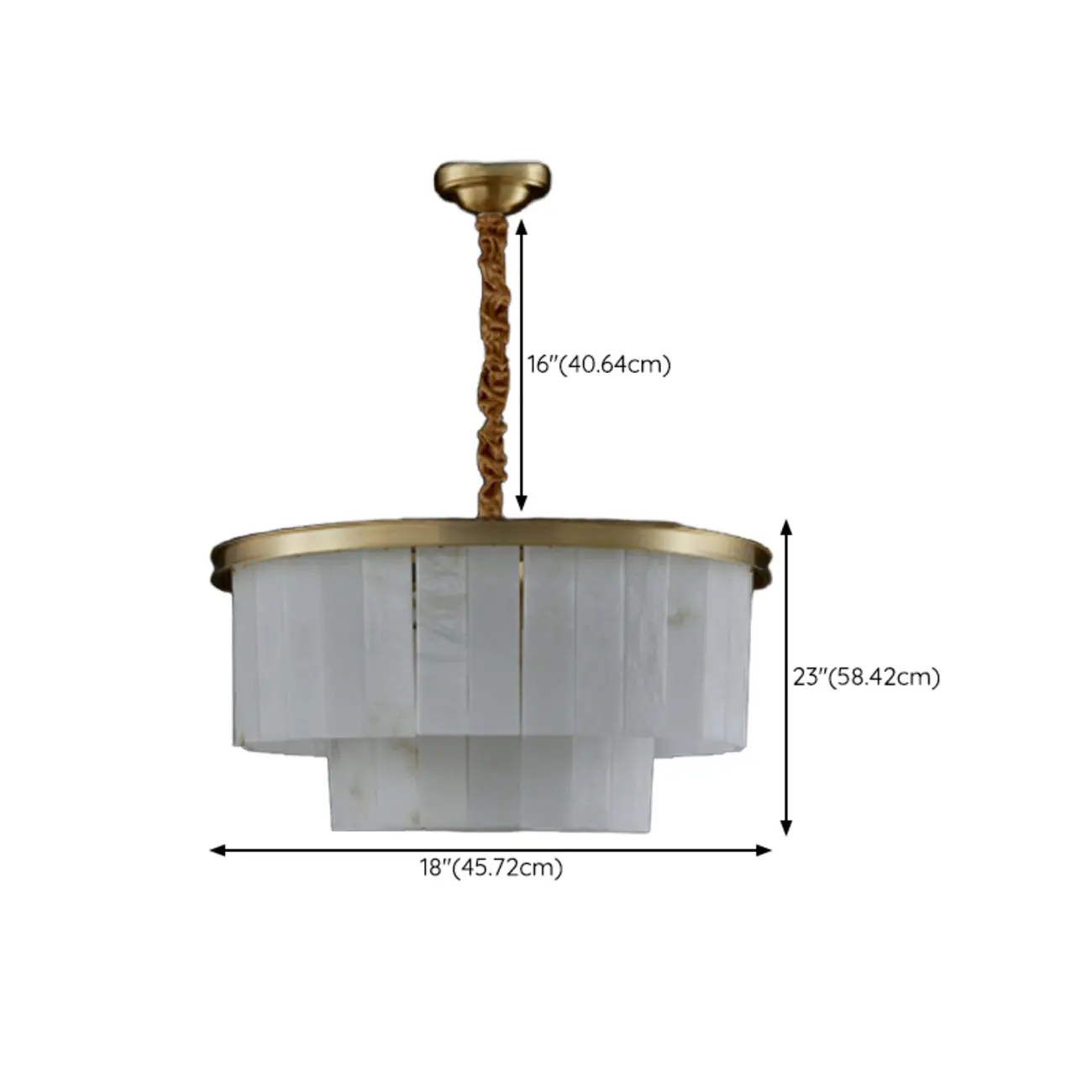 Classic Gold Tiered Circular Alabaster Chandelier #size | homeyfad