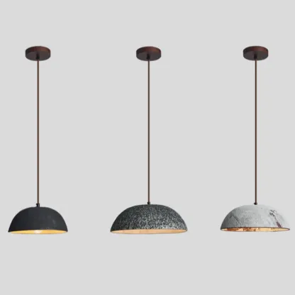 Rustic Ceramic Dome Kitchen Pendant Lighting Adjustable Height Image - 7