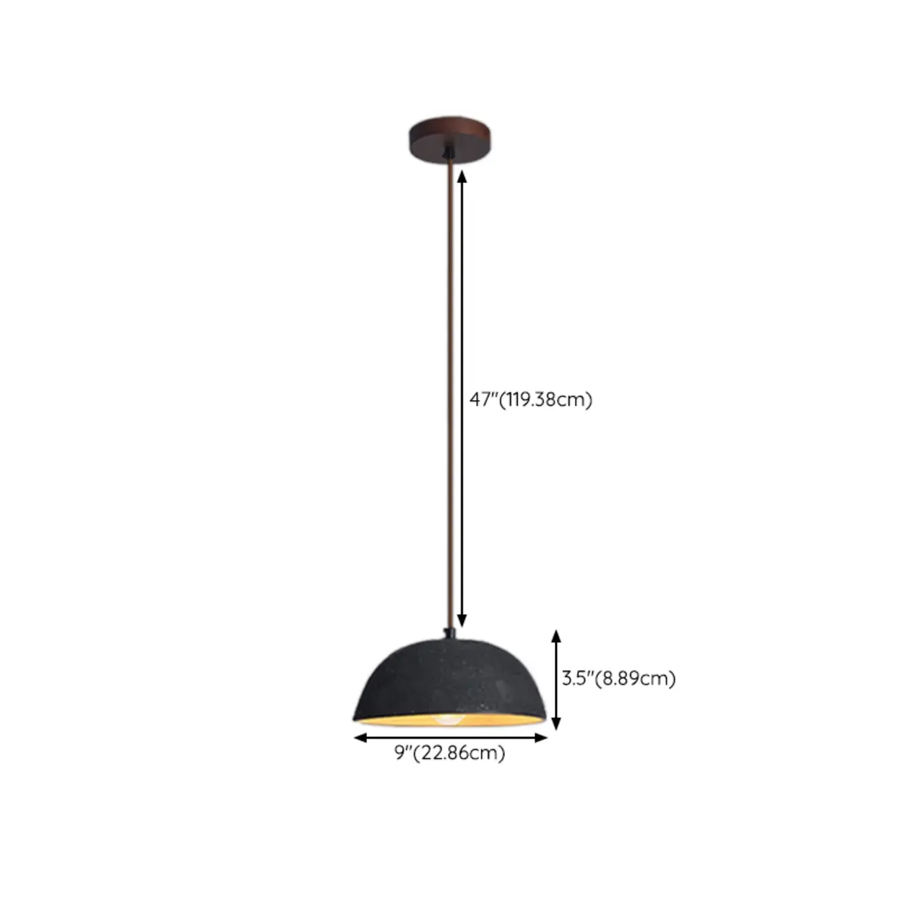 Rustic Ceramic Dome Kitchen Pendant Lighting Adjustable Height #size