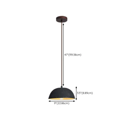 Rustic Ceramic Dome Kitchen Pendant Lighting Adjustable Height #size
