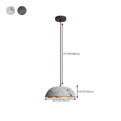 Rustic Ceramic Dome Kitchen Pendant Lighting Adjustable Height Image - 11