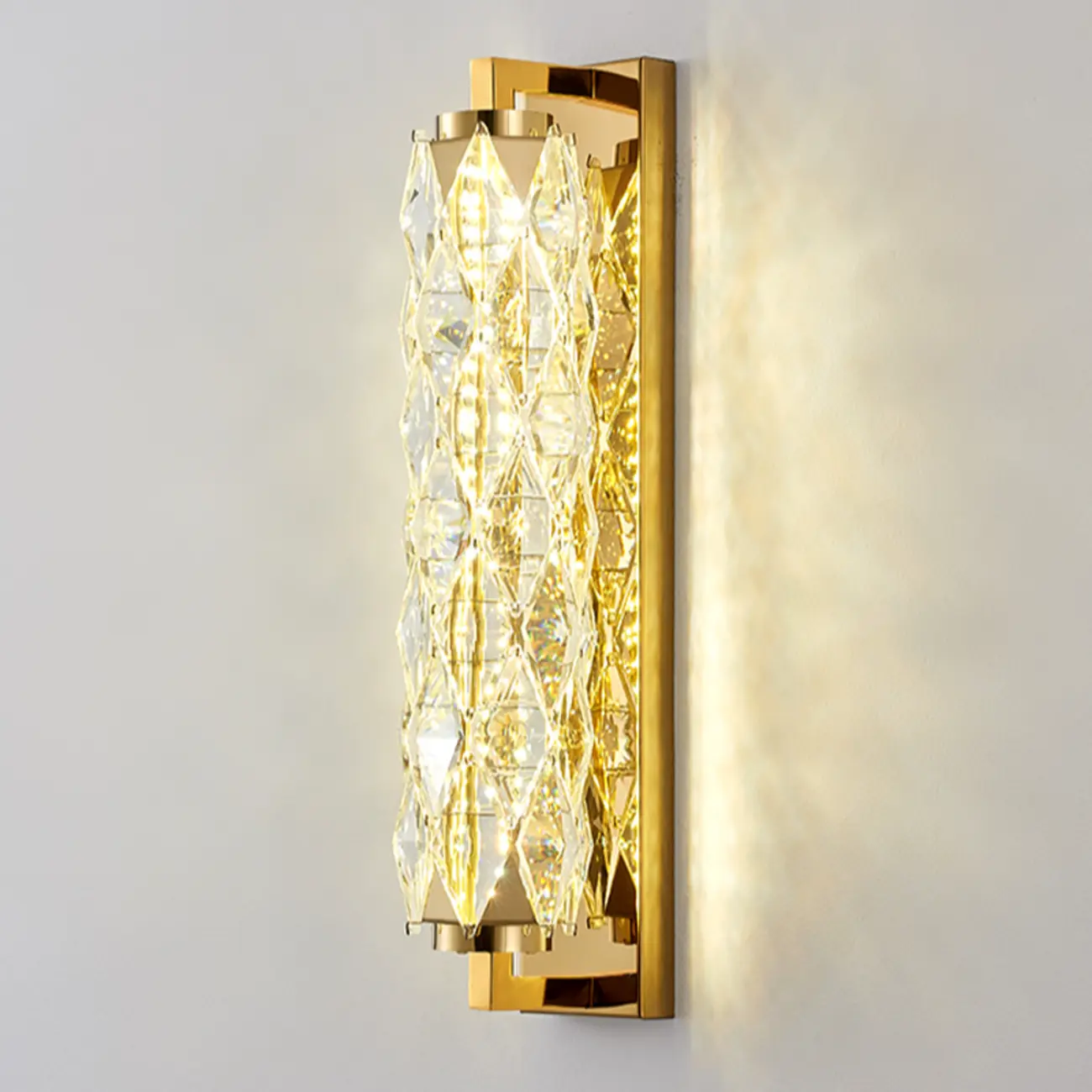 Luxuriant Crystal Gold and Silver Vertical Wall Sconce Image - 9 | homeyfad