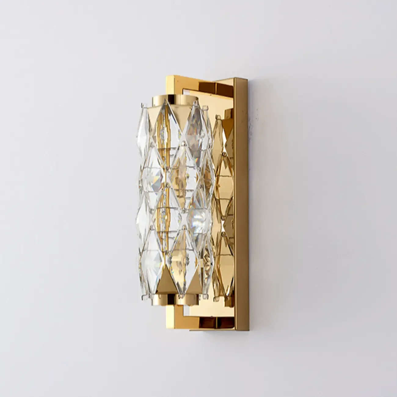 Luxuriant Crystal Gold and Silver Vertical Wall Sconce Image - 10