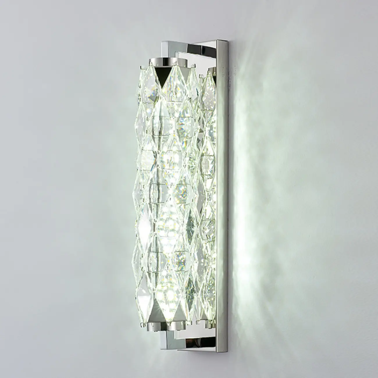 Luxuriant Crystal Gold and Silver Vertical Wall Sconce Image - 11 | homeyfad