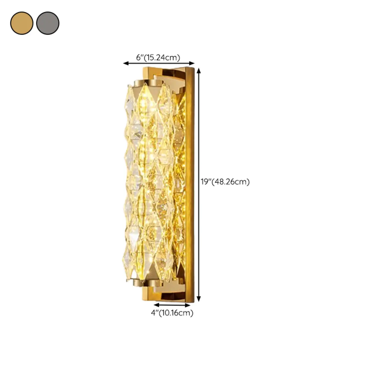 Luxuriant Crystal Gold and Silver Vertical Wall Sconce Image - 16 | homeyfad