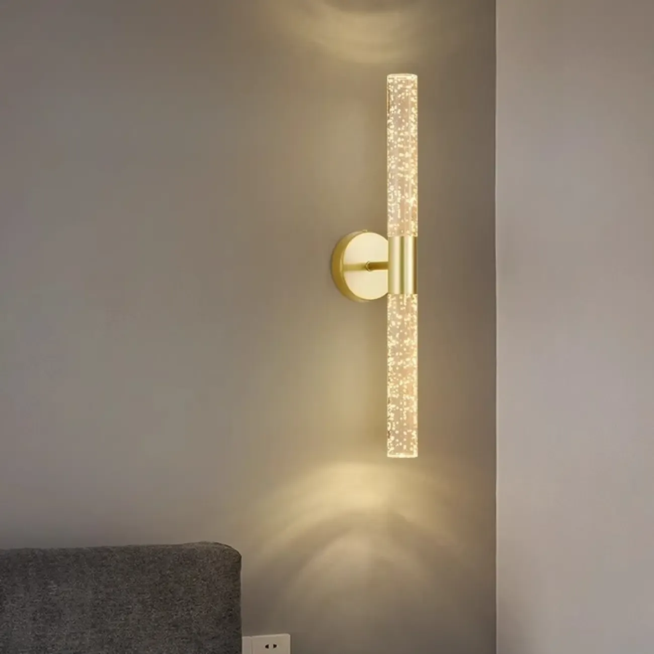Modern 2-Light Acrylic Dreamy Cylinder Wall Sconce Image - 1