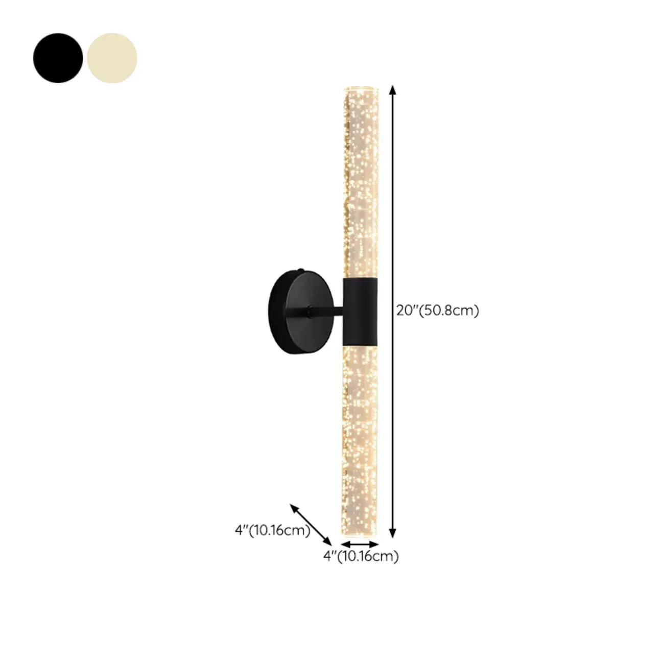 Modern 2-Light Acrylic Dreamy Cylinder Wall Sconce #size | homeyfad