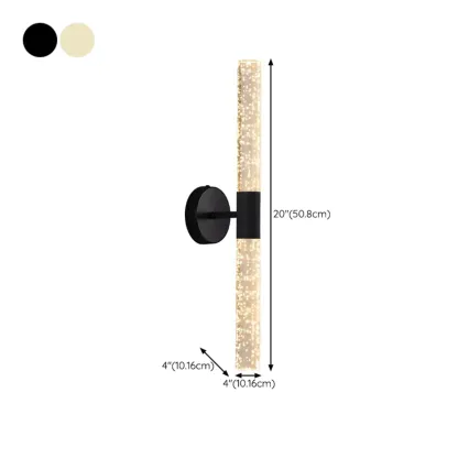 Modern 2-Light Acrylic Dreamy Cylinder Wall Sconce #size