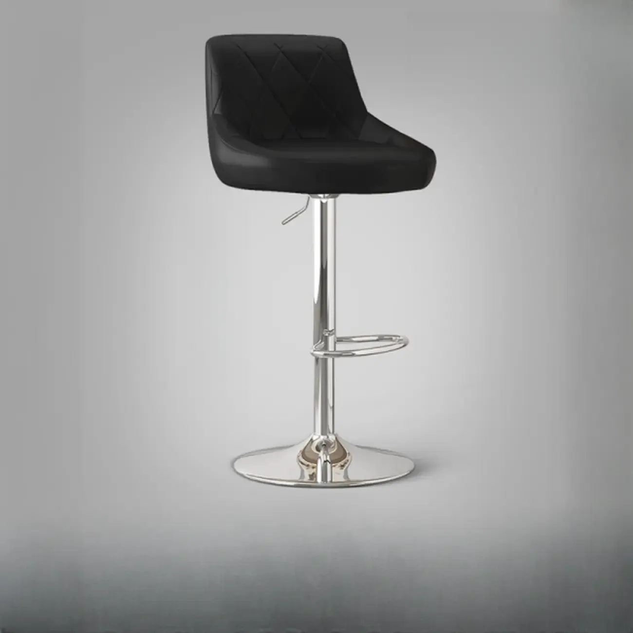 Modern Leather Swivel Adjustable Bar Stools Image - 3