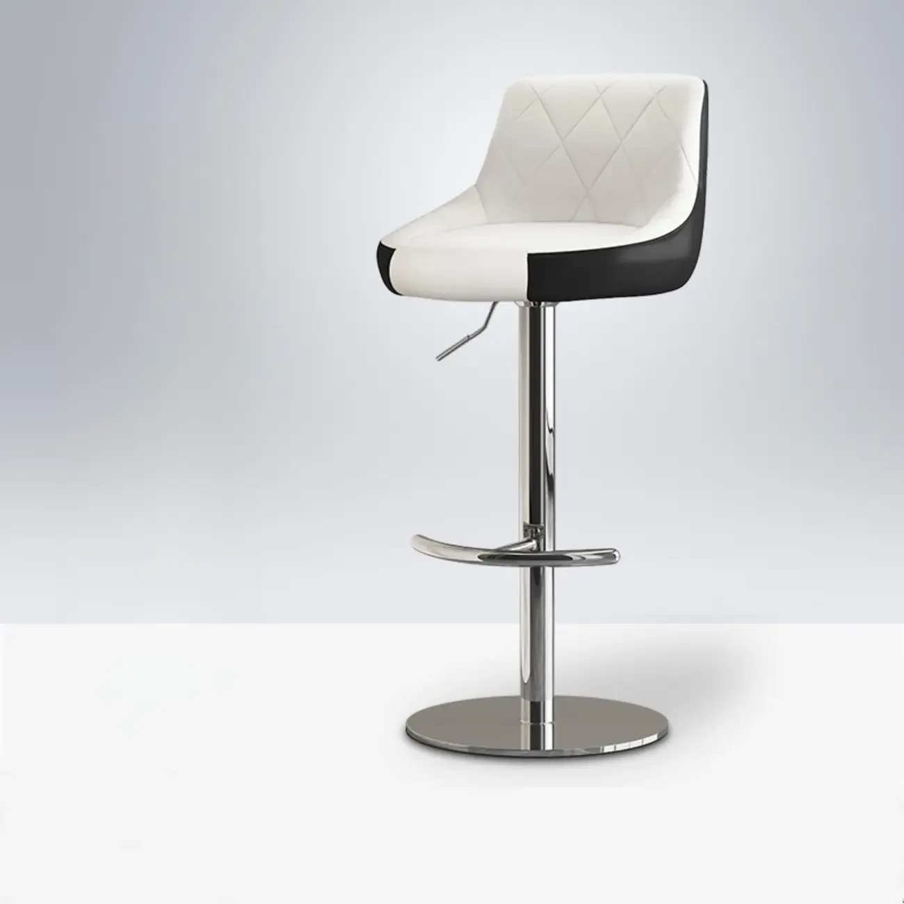 Modern Leather Swivel Adjustable Bar Stools  Image - 7