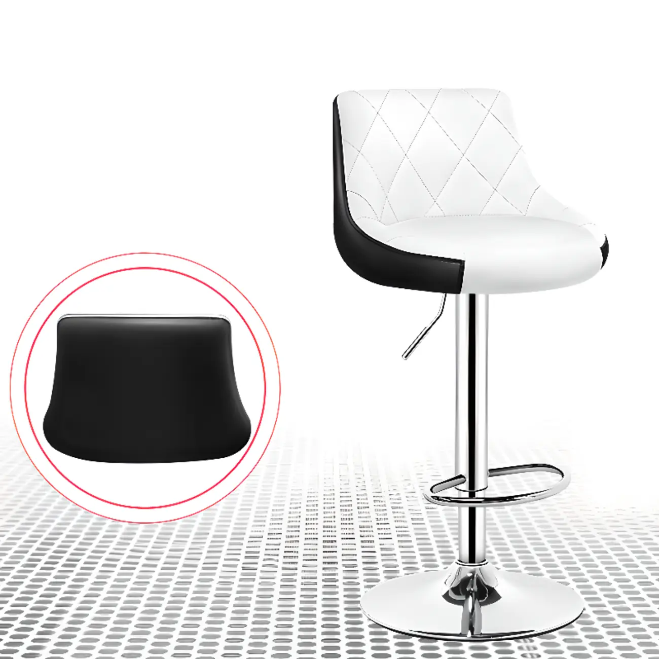 Modern Leather Swivel Adjustable Bar Stools  Image - 8 | homeyfad