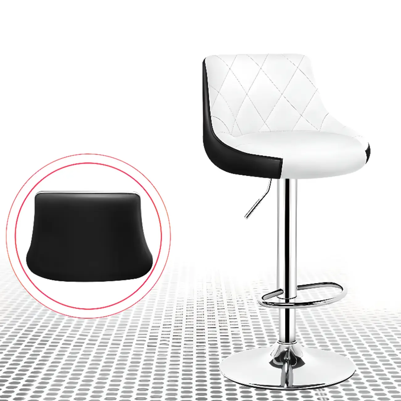 Modern Leather Swivel Adjustable Bar Stools Image - 8