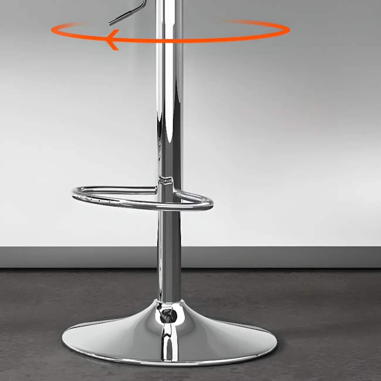 Modern Leather Swivel Adjustable Bar Stools Image - 11