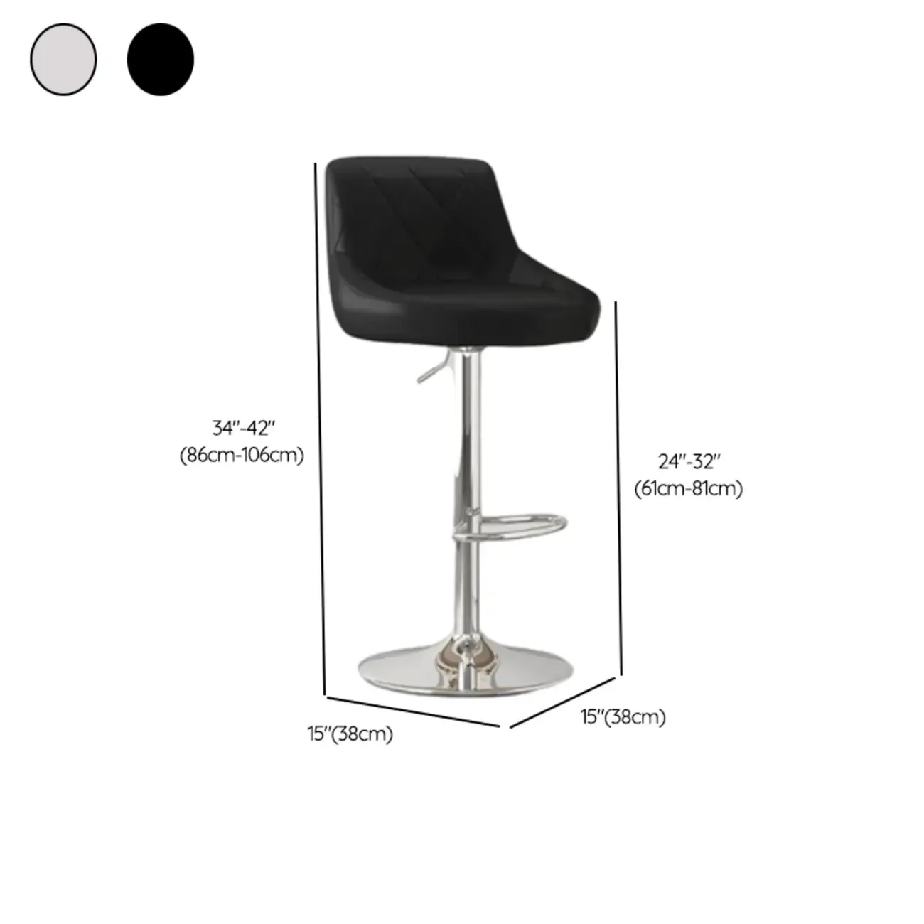 Modern Leather Swivel Adjustable Bar Stools Image - 16