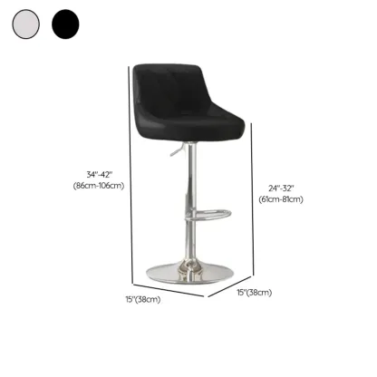 Modern Leather Swivel Adjustable Bar Stools  Image - 16